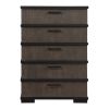Two-Tone Brown Black Finish Drawers Chest 1pc Modern Industrial Design Bedroom Furniture
