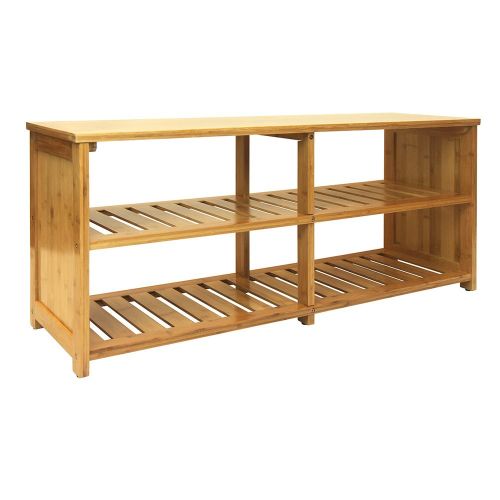 Oceanstar 10-Pair Bamboo Entryway Storage Bench Oceanstar 10-Pair Bamboo Entryway Storage Bench