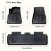 Floor Mats for Model Y 2024 2023-2020 Custom Fit All Weather Durable TPE Automotive Interior Cargo Liners Trunk Mats Accessories for Model Y 5-Seat (N