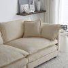 Free Combination Comfy Upholstery Modular Oversized L Shaped Sectional Sofa With Reversible Ottoman, Beige Chenille