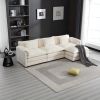 Modern Large boucle Fabric L-Shape Sectional Chenille fabric, movable pedals, detachable armrests, oversized three-seat Sofa
