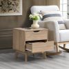 Night Stand with Charging Station with USB & Type-C , Drawer Slide Pre-Assembly, End Table with Drawers for Bedroom Living Room