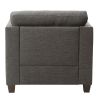 Light Charcoal Flared Arms Chair with Accent Pillows