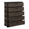 Two-Tone Brown Black Finish Drawers Chest 1pc Modern Industrial Design Bedroom Furniture