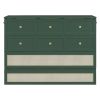 Full Size Murphy Bed with Large Drawers,Green