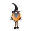 Set of 2, 6.3x4.3x16" Fabric Standing Orange Gnome W/Black Gnome & Holding Banner, for Halloween Decor