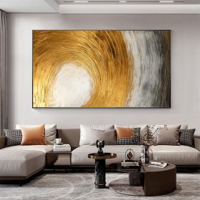 Hand Painted Oil Painting Abstract Gold Texture Oil Painting on Canvas Original Minimalist Art Golden Decor Custom Painting Living Room Home Decor (Style: 01, size: 70X140cm)