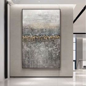 Handmade Abstract Oil Painting Wall Art Modern Bright Color Abstract Picture On Canvas Home Decoration For Living Room No Frame (size: 75X150CM)