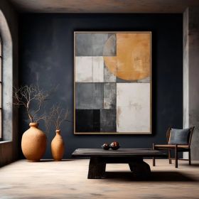 Modern Geometric Abstract Figure Wall Art – abstract art geometric wall art modern art Hand Painted Oil Painting (Style: 01, size: 80x120cm)