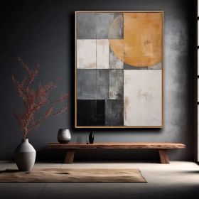 Modern Geometric Abstract Figure Wall Art – abstract art geometric wall art modern art Hand Painted Oil Painting (Style: 01, size: 90x130cm)