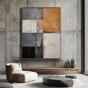 Modern Geometric Abstract Figure Wall Art – abstract art geometric wall art modern art Hand Painted Oil Painting (Style: 01, size: 100X150cm)