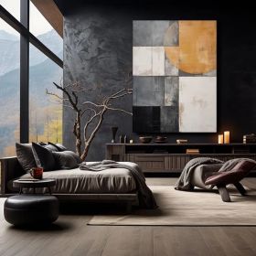 Modern Geometric Abstract Figure Wall Art – abstract art geometric wall art modern art Hand Painted Oil Painting (Style: 01, size: 140x210cm)