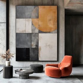 Modern Geometric Abstract Figure Wall Art – abstract art geometric wall art modern art Hand Painted Oil Painting (Style: 01, size: 120x160cm)