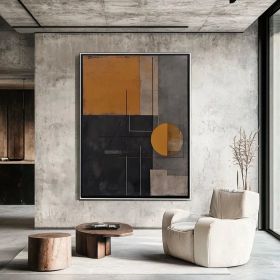 Figure Wall Art Abstract Oil Painting Hand Painted Minimalist Wall Art  Abstract Textured Shapes (Style: 01, size: 90x130cm)