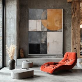 Modern Geometric Abstract Figure Wall Art – abstract art geometric wall art modern art Hand Painted Oil Painting (Style: 01, size: 50X70cm)