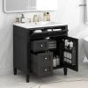 30'' Bathroom Vanity with Top Sink, Modern Bathroom Storage Cabinet with 2 Drawers and a Tipout Drawer, Single Sink Bathroom Vanity