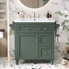 30'' Bathroom Vanity with Top Sink, Modern Bathroom Storage Cabinet with 2 Drawers and a Tip-out Drawer, Single Sink Bathroom Vanity