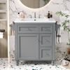 30'' Bathroom Vanity with Top Sink, Modern Bathroom Storage Cabinet with 2 Drawers and a Tip-out Drawer, Single Sink Bathroom Vanity