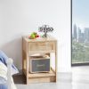 15.75" Rattan End table with drawer, Modern nightstand, side table for living room, bedroom