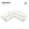 [VIDEO provided] [New]116*116" Modular L Shaped Sectional Sofa,Luxury Floor Couch Set,Upholstered Indoor Furniture